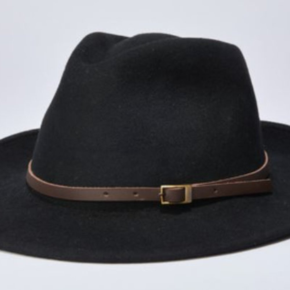 Unisex Houston Black Festival Style Felt Hat  Handmade